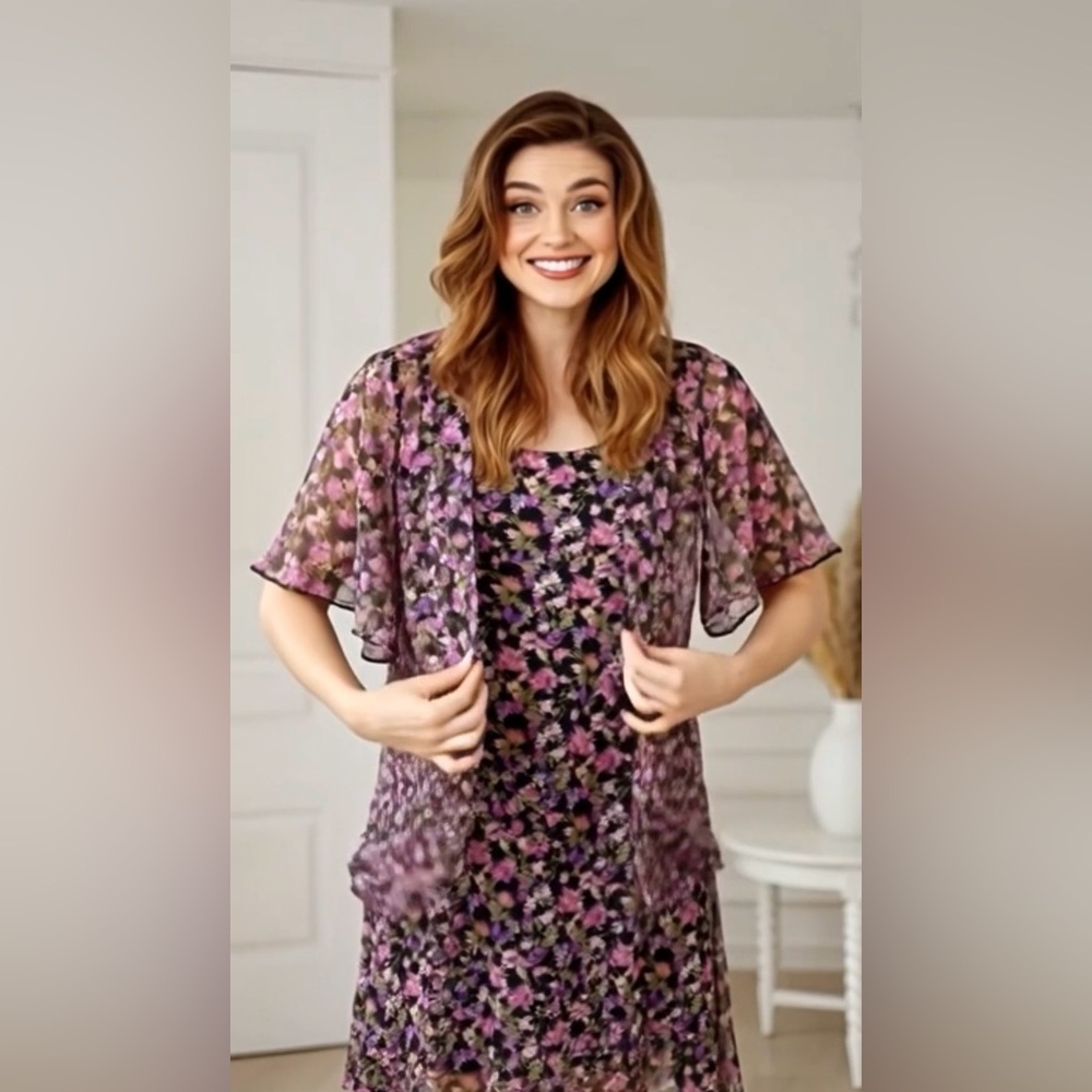 Tiana B. Chiffon Dress + Jacket - Picture 4 of 11